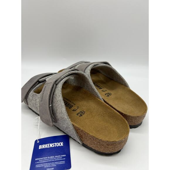 Birkenstock Uji Natural Leather Felt Light Gray Sandal Men’s Size 10 New main image 7